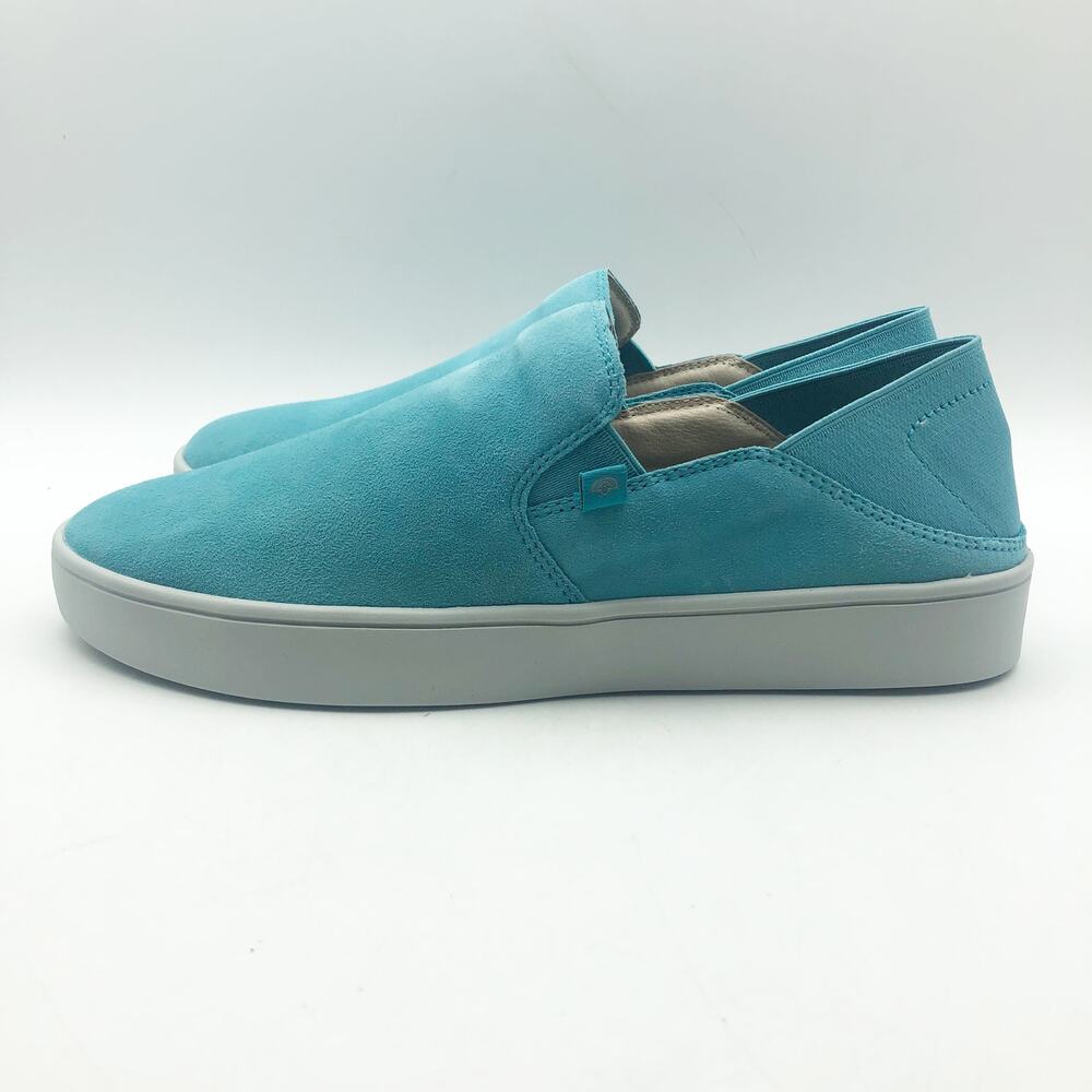Spenco Womens Saylor Slip On Sneakers Size 7 Aqua Sea Blue Leather APMA NIB - Picture 7 of 11